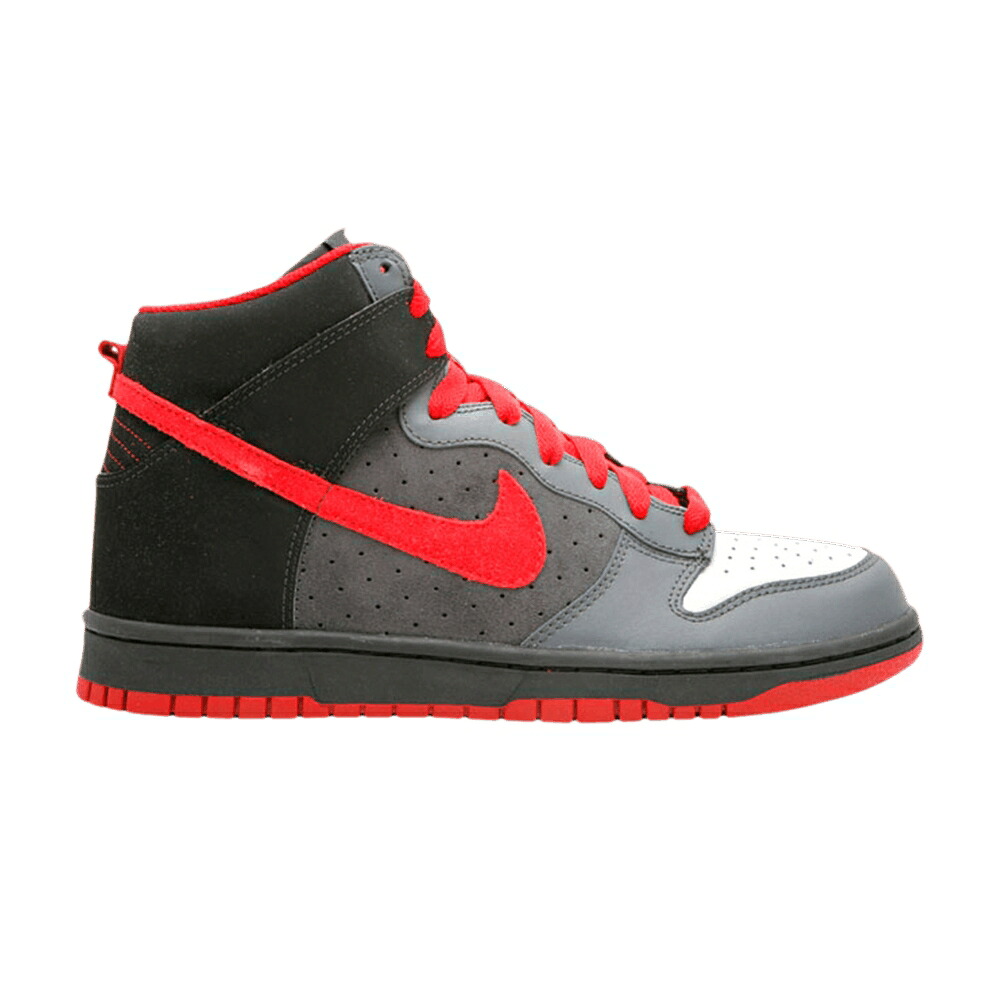 ナイキ ダンク ハイ 灰色 グレー 赤 レッド 黒色 ブラック ダンクハイ スニーカー メンズ NIKE DUNK HIGH / MEDIUM GREY VARSITY RED BLACK|スニケス