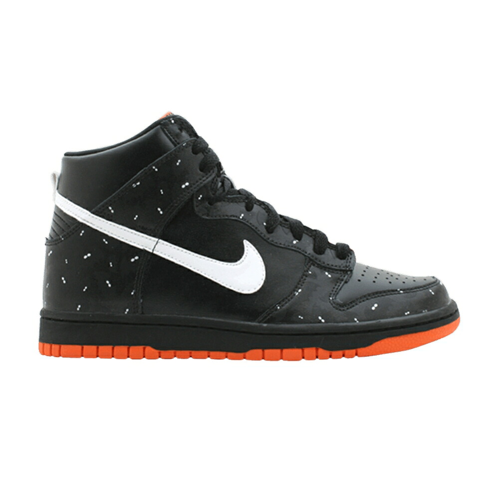 ナイキ ダンク ハイ プレミアム 黒色 ブラック 白色 ホワイト 橙 オレンジ ダンクハイ スニーカー メンズ NIKE DUNK HIGH PREMIUM / BLACK WHITE ORANGE BLAZE｜スニケス