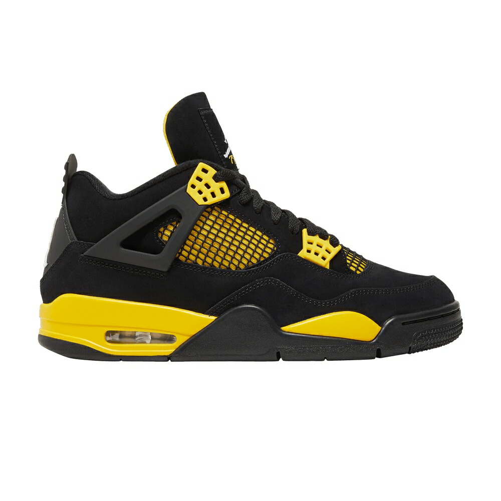 ナイキ 黒いこと 黒いこと 黄味がかった 黄色 エアジョーダン \u0027THUNDER\u0027 スニーカー メンズ AIR JORDAN AIR JORDAN 4 RETRO 2023 / BLACK TOUR YELLOW