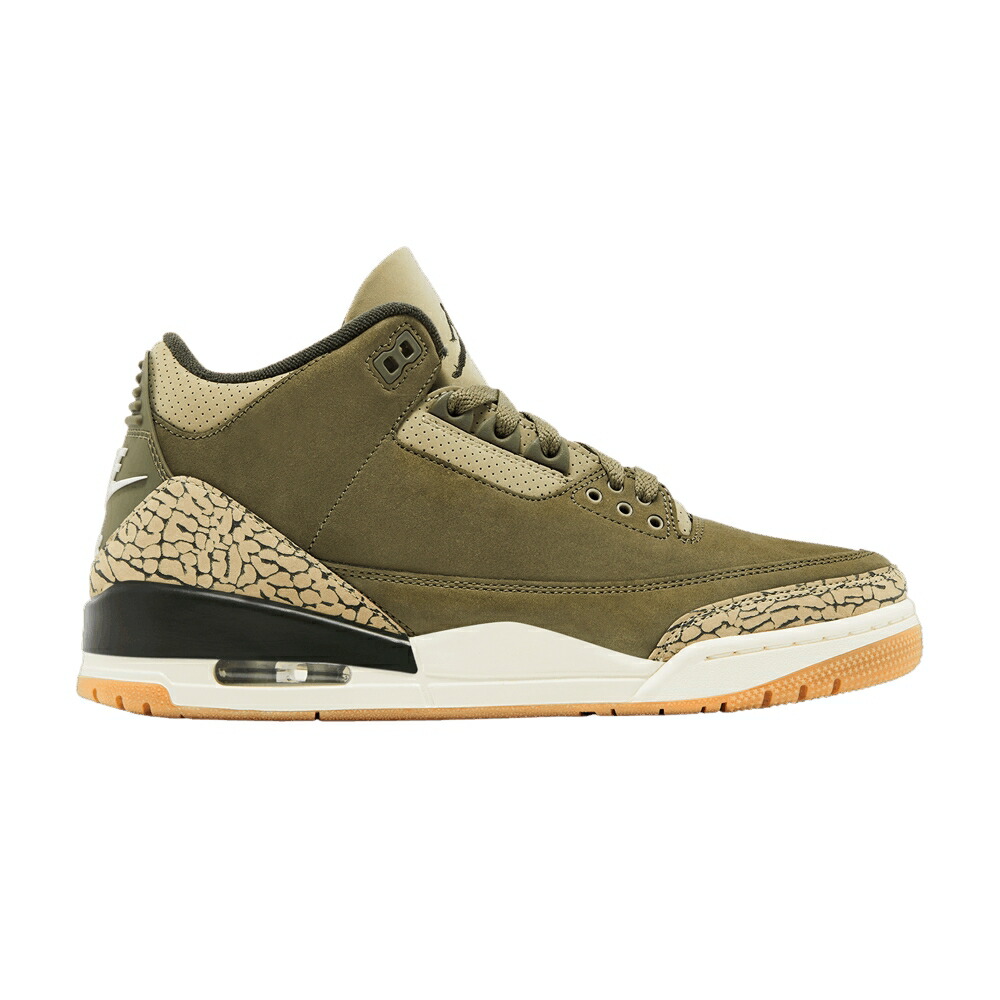 ナイキ オリーブ エアジョーダン \u0027FAMILY AFFAIR\u0027 スニーカー メンズ AIR JORDAN AIR JORDAN 3 RETRO / MEDIUM OLIVE SEQUOIA NEUTRAL