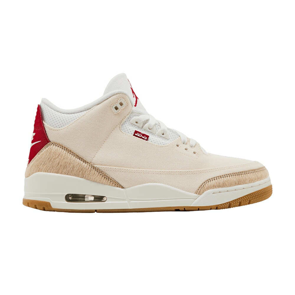 ナイキ ジーンズ 赤 赤いこと エアジョーダン LEVI\u0027S \u0027LUNAR YEAR\u0027 スニーカー メンズ AIR JORDAN X AIR JORDAN 3 RETRO NEW / DENIM SAIL GYM RED