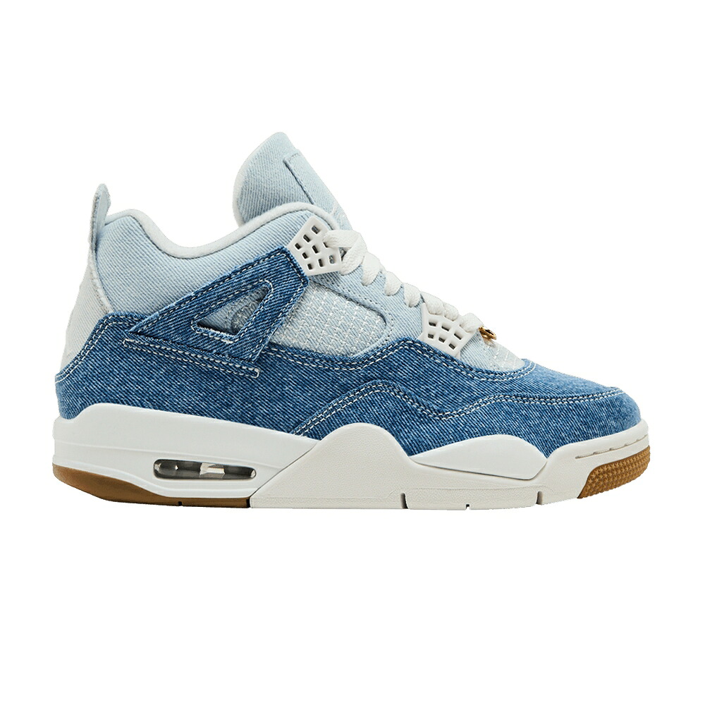 ナイキ 青味 青み 赤銅色 赤銅色 エアジョーダン \u0027WORN DENIM\u0027 スニーカー レディース AIR JORDAN WMNS AIR JORDAN 4 RETRO TEX BLUE / SAIL GUM LIGHT BROWN WORN BLUE