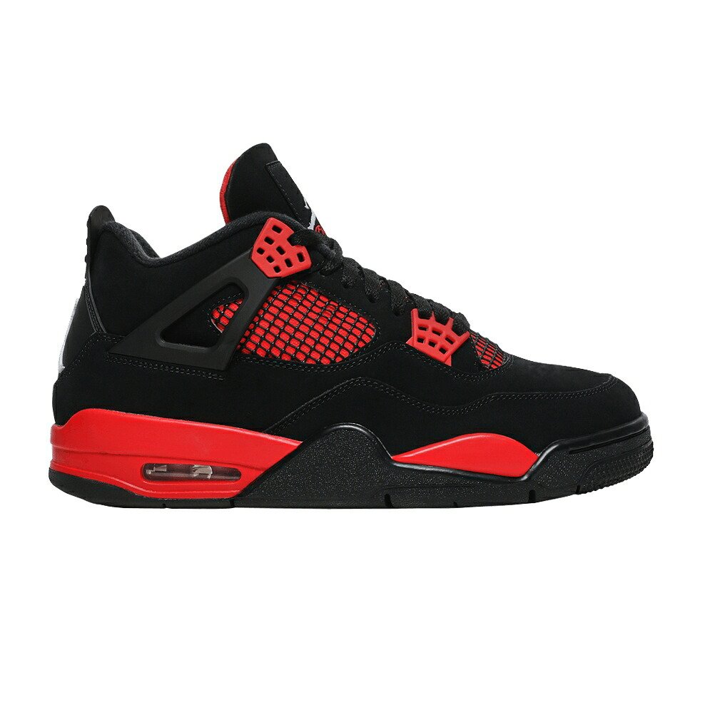 ナイキ 黒色 ブラック エアジョーダン 'RED THUNDER' スニーカー メンズ AIR JORDAN AIR JORDAN 4 RETRO / BLACK MULTI COLOR MULTI COLOR|スニケス