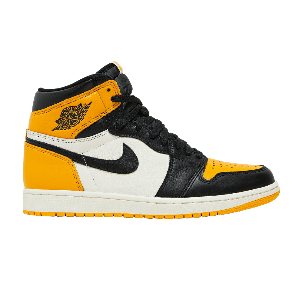 ナイキ 御機嫌 黒いこと 黒いこと エアジョーダン \u0027YELLOW TOE\u0027 スニーカー メンズ AIR JORDAN AIR JORDAN 1 RETRO HIGH OG / TAXI BLACK SAIL