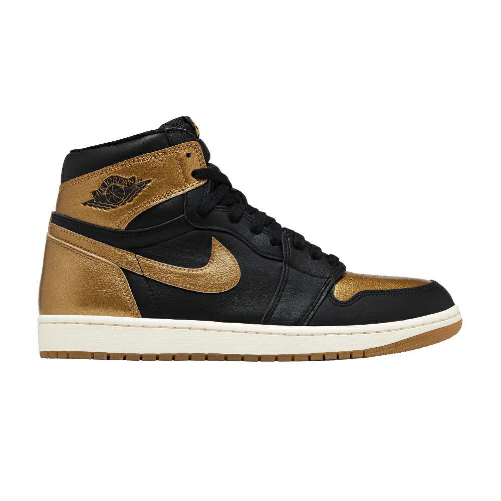 ナイキ 御機嫌 黒いこと 黒いこと ゴールド エアジョーダン \u0027BLACK GOLD\u0027 スニーカー メンズ AIR JORDAN AIR JORDAN 1 RETRO HIGH OG / BLACK METALLIC GOLD SAIL
