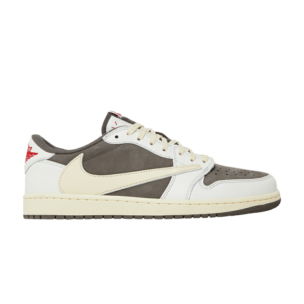 ナイキ 赤 赤いこと エアジョーダン トラヴィススコット \u0027REVERSE MOCHA\u0027 スニーカー メンズ AIR JORDAN TRAVIS SCOTT X AIR JORDAN 1 RETRO LOW OG / SAIL UNIVERSITY RED RIDGEROCK