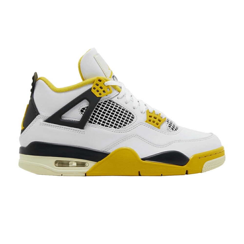 ナイキ 白いこと 白いこと エアジョーダン \u0027VIVID SULFUR\u0027 スニーカー レディース AIR JORDAN WMNS AIR JORDAN 4 RETRO / WHITE COCONUT MILK VIVID SULFUR 靴-スニーカー-レディース靴
