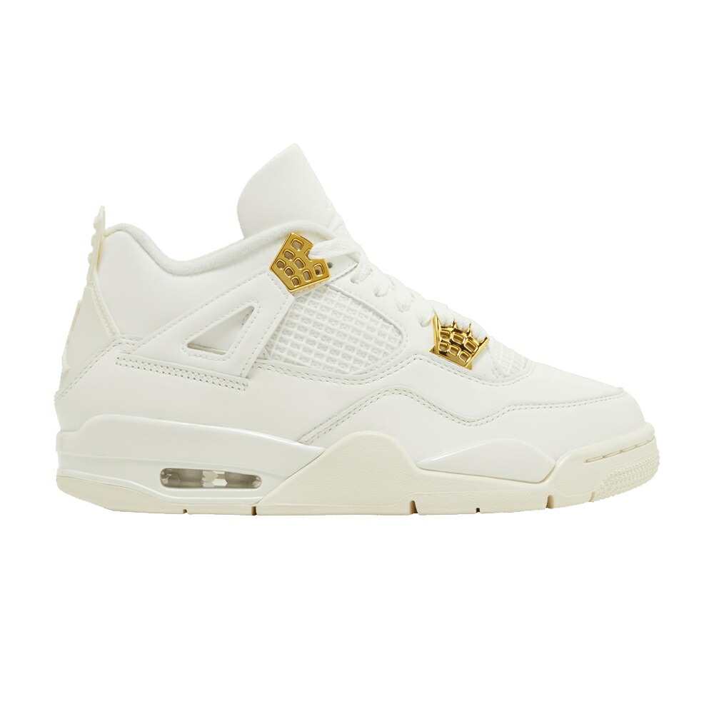 ナイキ ゴールド 黒いこと 黒いこと エアジョーダン \u0027METALLIC GOLD\u0027 スニーカー レディース AIR JORDAN WMNS AIR JORDAN 4 RETRO / SAIL METALLIC GOLD BLACK