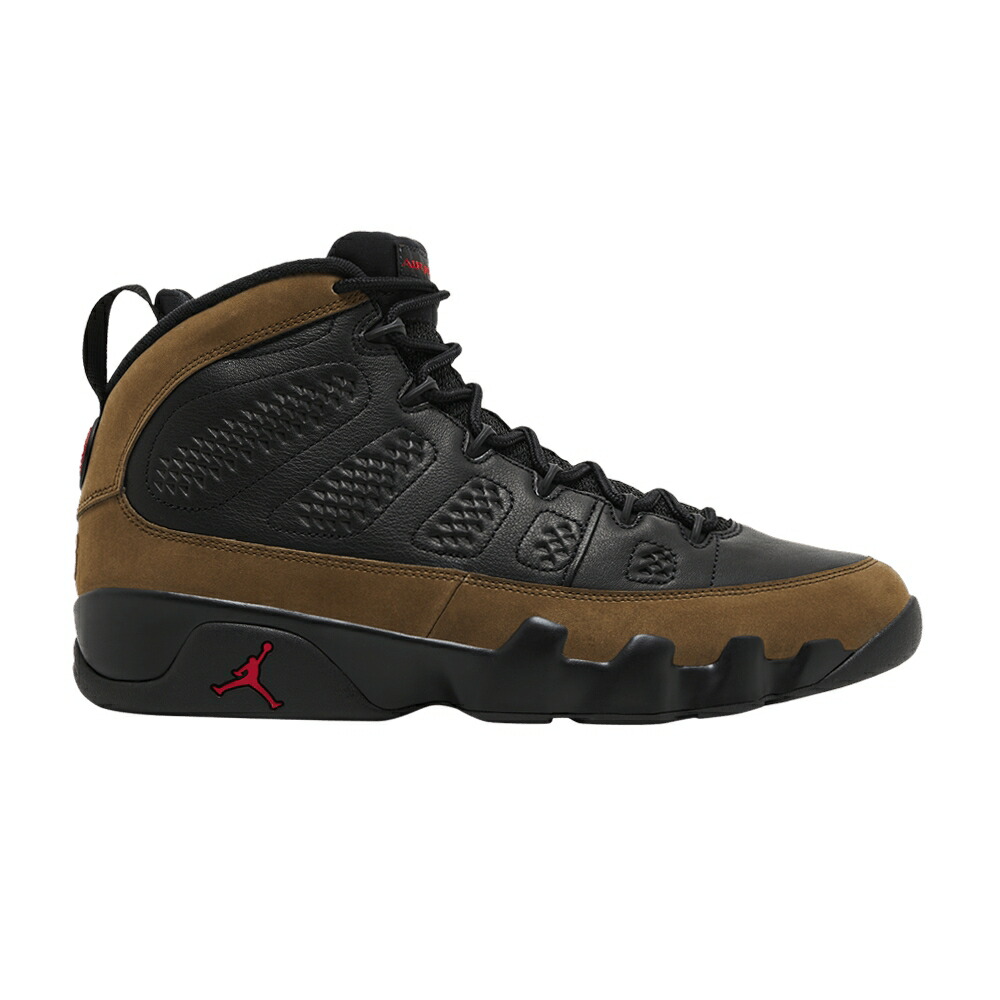 ナイキ 黒いこと 黒いこと 赤 赤いこと オリーブ エアジョーダン \u0027OLIVE\u0027 スニーカー メンズ AIR JORDAN AIR JORDAN 9 RETRO 2024 / BLACK TRUE RED LIGHT OLIVE