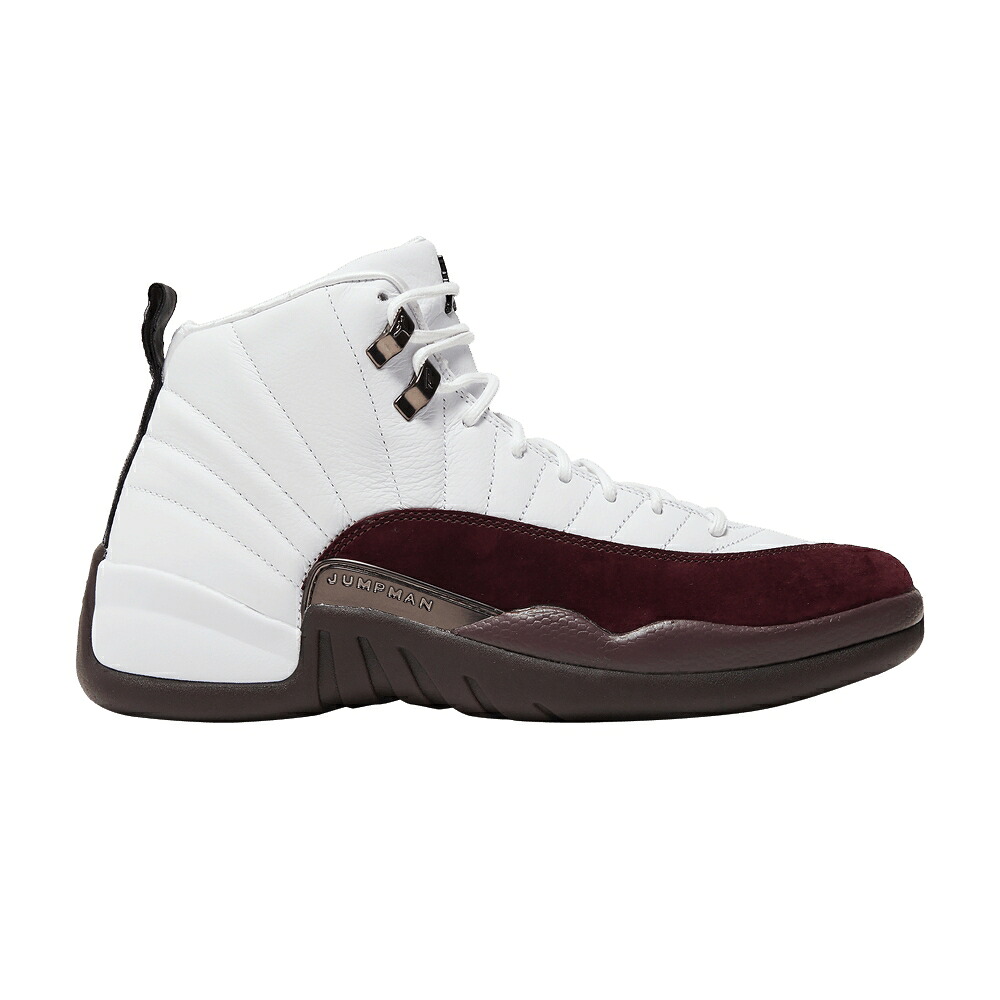 ナイキ 白色 ホワイト 黒色 ブラック ワイン色 バーガンディー エアジョーダン 'WHITE' スニーカー レディース AIR JORDAN A MA MANI RE X WMNS AIR JORDAN 12 RETRO SP / WHITE BLACK BURGUNDY CRUSH|スニケス