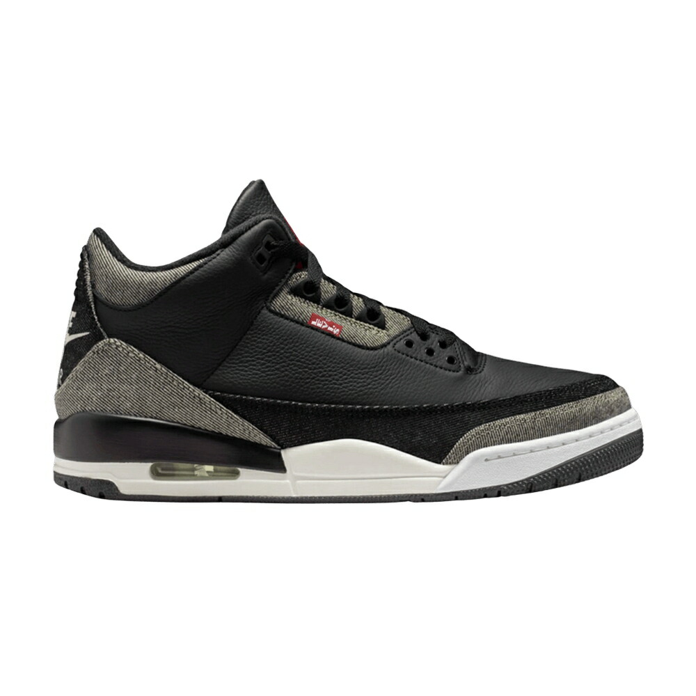 ナイキ デニム 黒色 ブラック 赤 レッド エアジョーダン LEVI BLACK DENIM スニーカー メンズ AIR JORDAN X AIR JORDAN 3 RETRO SP / DENIM BLACK GYM RED