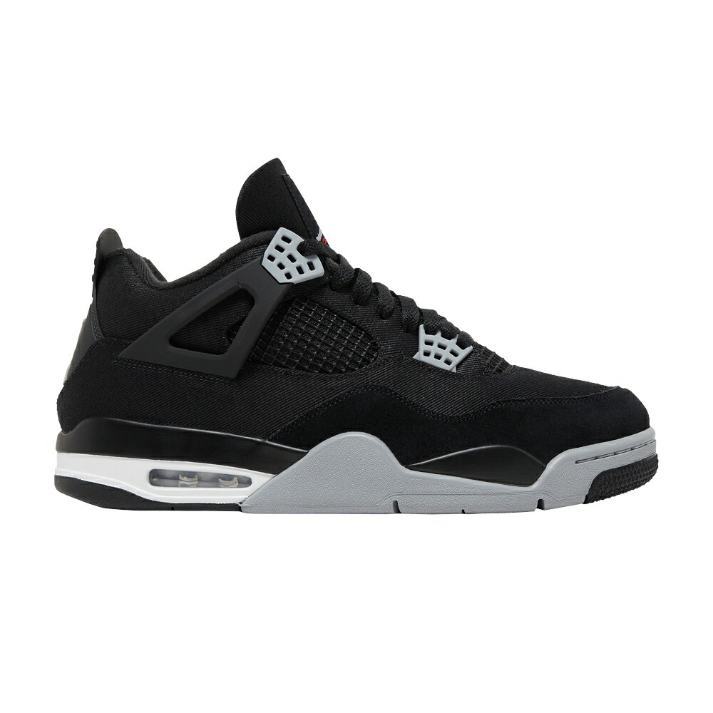 ナイキ 黒色 ブラック 白色 ホワイト ファイア 赤 レッド 銀色 スチール エアジョーダン BLACK CANVAS スニーカー メンズ AIR JORDAN AIR JORDAN 4 RETRO SE / BLACK WHITE FIRE RED LIGHT STEEL