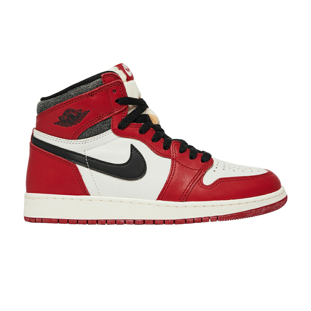 ナイキ ハイ 赤 レッド 黒色 ブラック エアジョーダン 'CHICAGO & FOUND' ジュニア キッズ AIR JORDAN AIR JORDAN 1 RETRO HIGH OG GS LOST / VARSITY RED BLACK SAIL MUSLIN ベビー マタニティ スニーカー|スニケス