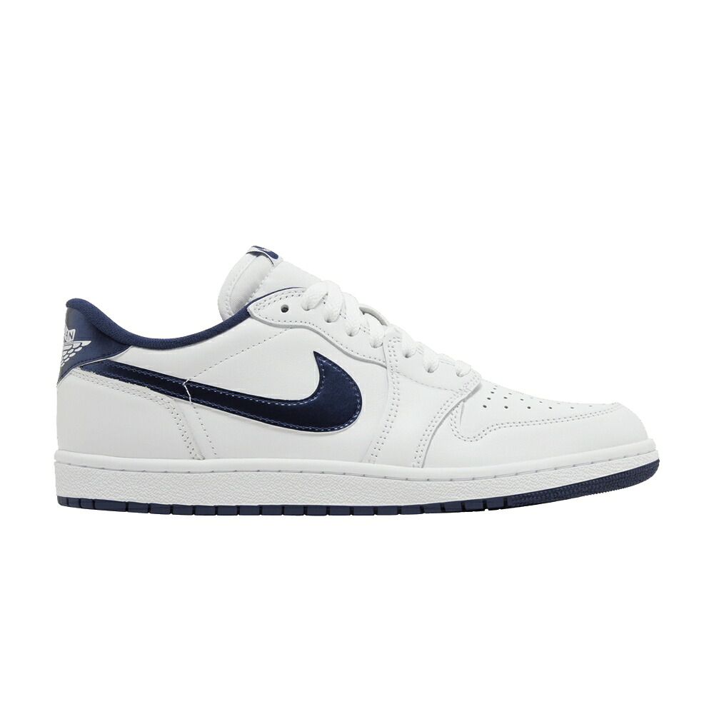 ナイキ 白色 ホワイト 紺色 ネイビー エアジョーダン '85 'METALLIC BLUE' スニーカー メンズ AIR JORDAN AIR JORDAN 1 RETRO LOW OG 2024 / SUMMIT WHITE NAVY WHITE