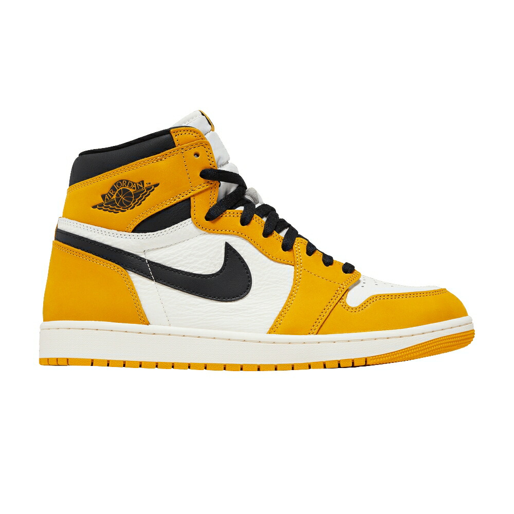 ナイキ ご機嫌 黄味がかった 黄み 黒いこと 黒いこと エアジョーダン \u0027YELLOW OCHRE\u0027 スニーカー メンズ AIR JORDAN AIR JORDAN 1 RETRO HIGH OG / YELLOW OCHRE BLACK SAIL 靴-メンズ靴