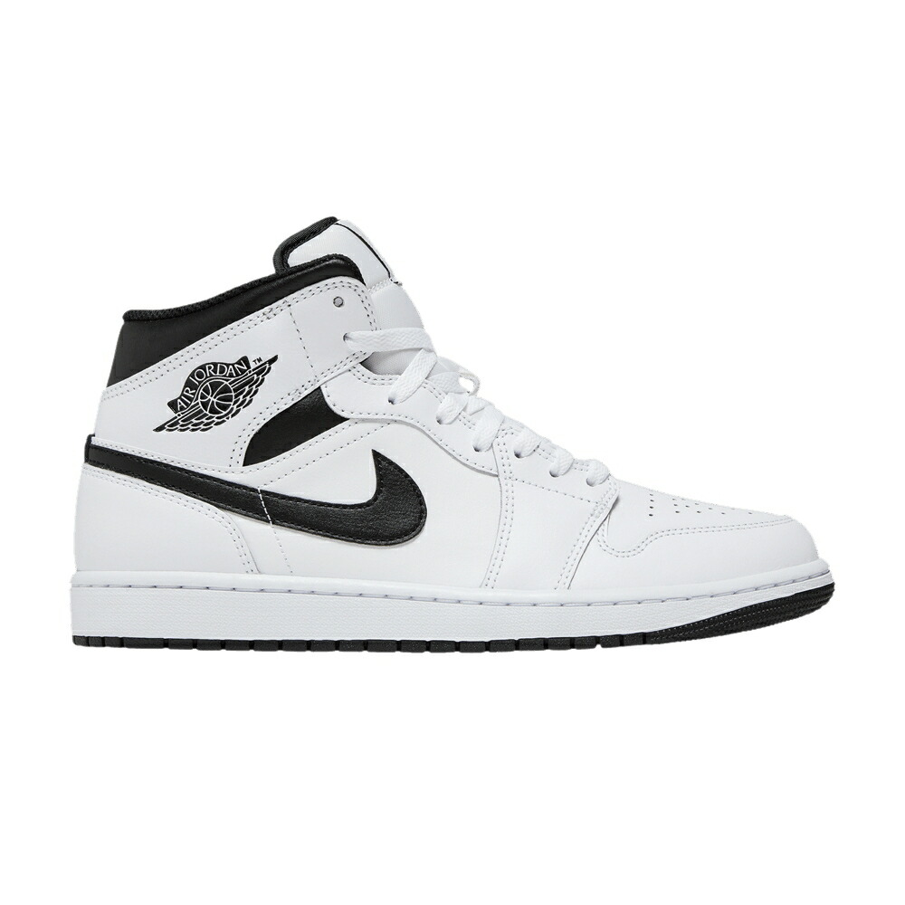 ナイキ ミッド 白いこと 白いこと 黒いこと 黒いこと エアジョーダン \u0027WHITE BLACK\u0027 スニーカー メンズ AIR JORDAN AIR JORDAN 1 MID / WHITE BLACK WHITE BLACK