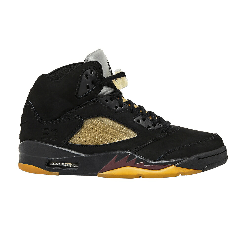 ナイキ 黒いこと 黒いこと ぶどう酒色 バーガンディー エアジョーダン \u0027DUSK\u0027 スニーカー メンズ AIR JORDAN A MA MANI RE X AIR JORDAN 5 RETRO / BLACK BURGUNDY CRUSH BLACK PALE