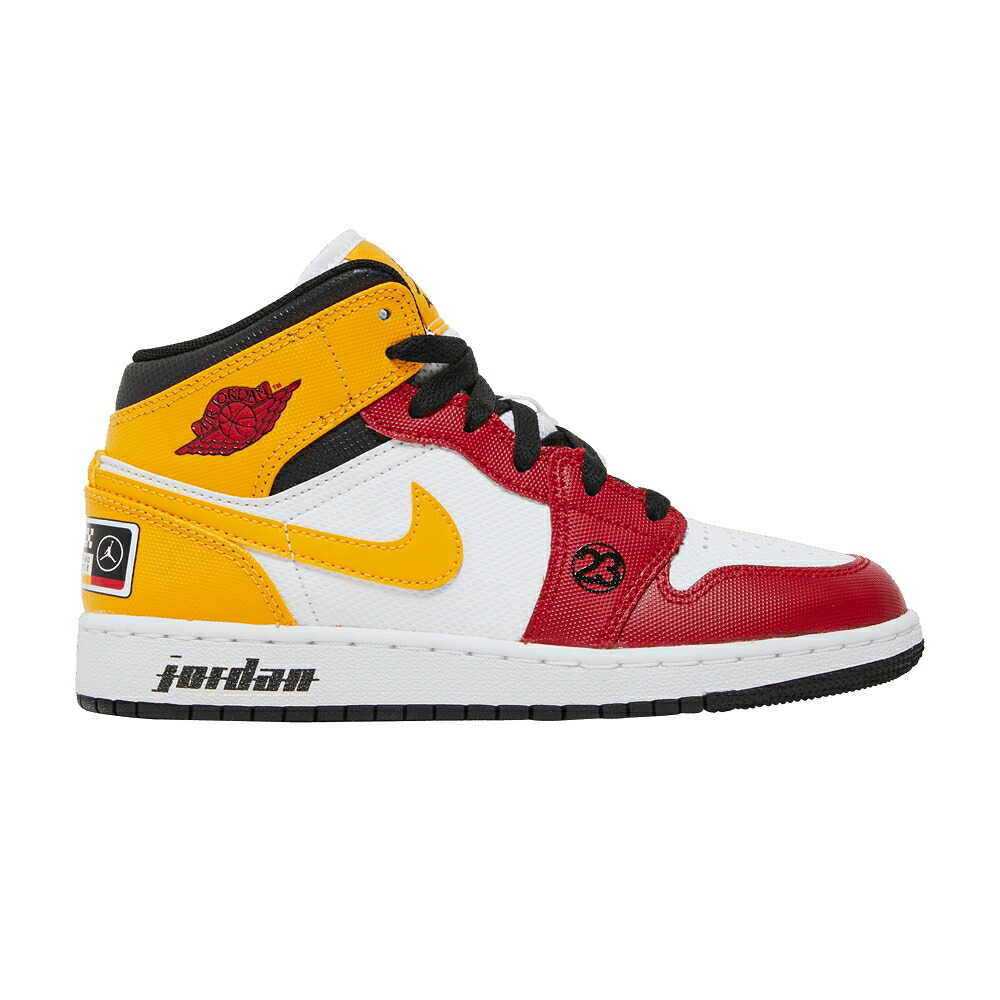 ナイキ ミッド 白色 ホワイト 黒色 ブラック ゴールド エアジョーダン 'MOTORSPORT' ジュニア キッズ AIR JORDAN AIR JORDAN 1 MID SE GS / WHITE BLACK UNIVERSITY GOLD GYM ベビー マタニティ スニーカー|スニケス