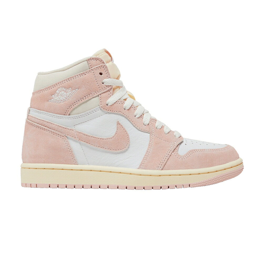 ナイキ ご機嫌 白いこと 白いこと エアジョーダン \u0027WASHED PINK\u0027 スニーカー レディース AIR JORDAN WMNS AIR JORDAN 1 RETRO HIGH OG / ATMOSPHERE WHITE MUSLIN SAIL スニーカー-靴
