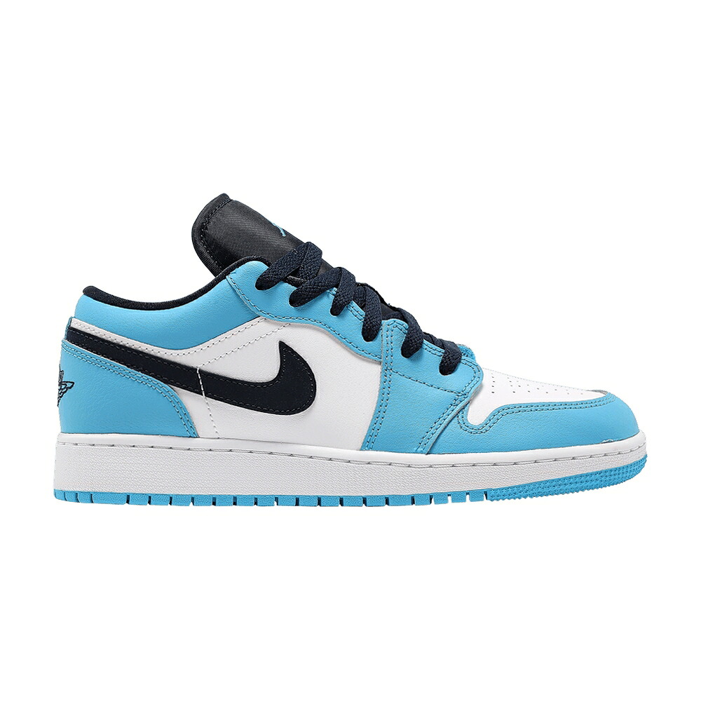 ナイキ 白色 ホワイト 青色 ブルー エアジョーダン 'UNC' ジュニア キッズ AIR JORDAN AIR JORDAN 1 LOW GS / WHITE UNIVERSITY BLUE OBSIDIAN ベビー マタニティ スニーカー｜スニケス
