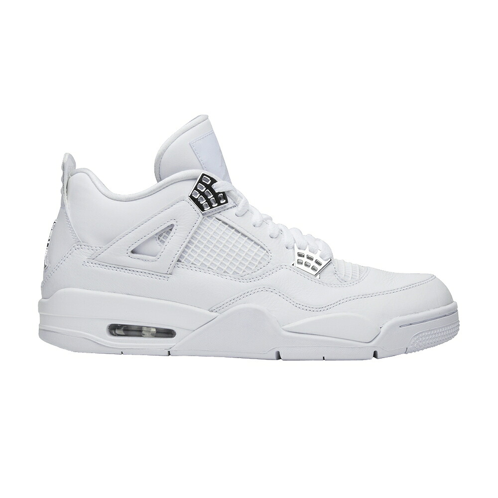 ナイキ 白いこと 白いこと しろがね色 しろがね色 純然たる エアジョーダン \u0027PURE MONEY\u0027 スニーカー メンズ AIR JORDAN AIR JORDAN 4 RETRO 2017 / WHITE METALLIC SILVER PURE