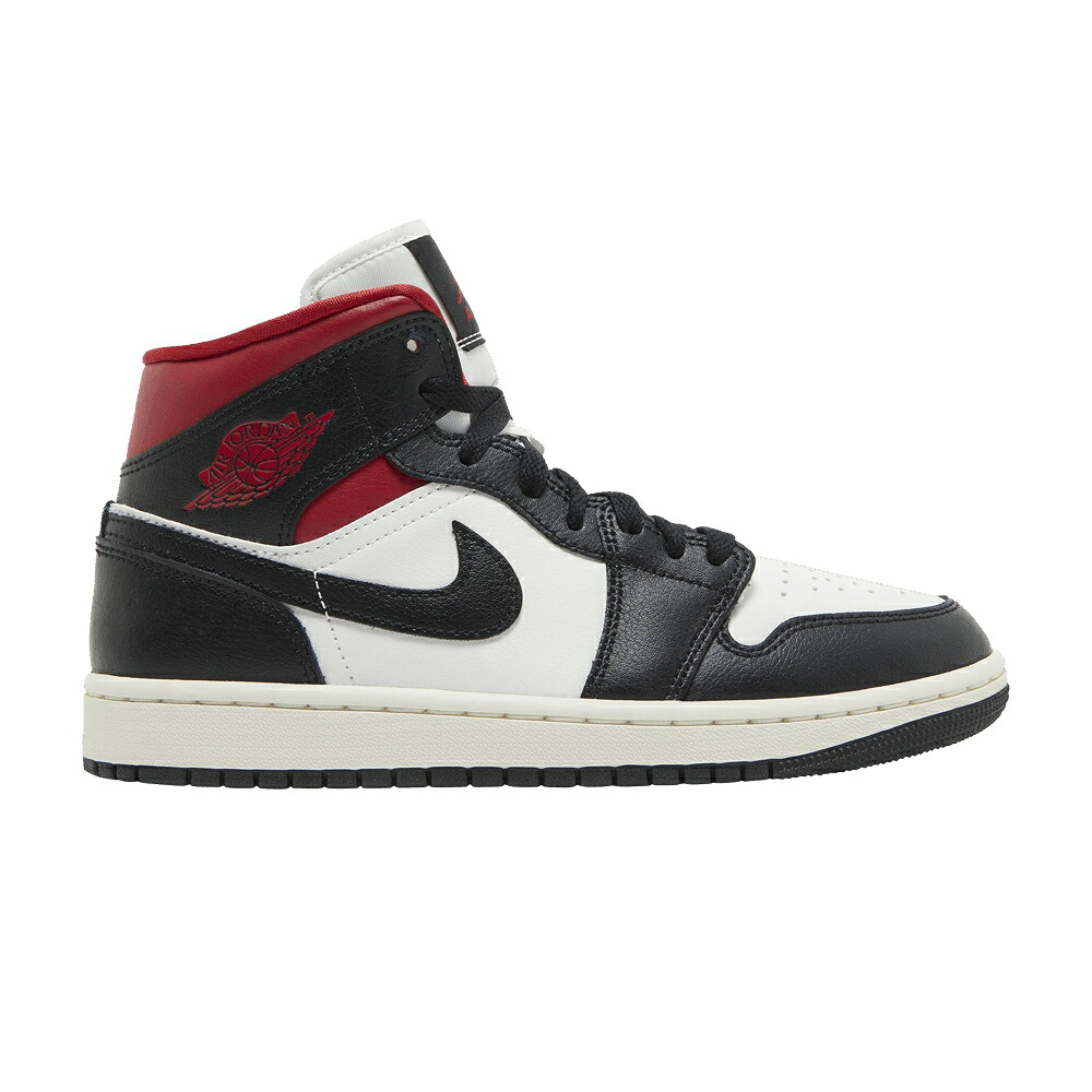 ナイキ ミッド 黒いこと 黒いこと 赤 赤いこと エアジョーダン \u0027BLACK RED\u0027 スニーカー レディース AIR JORDAN WMNS AIR JORDAN 1 MID SAIL GYM / BLACK GYM RED SAIL