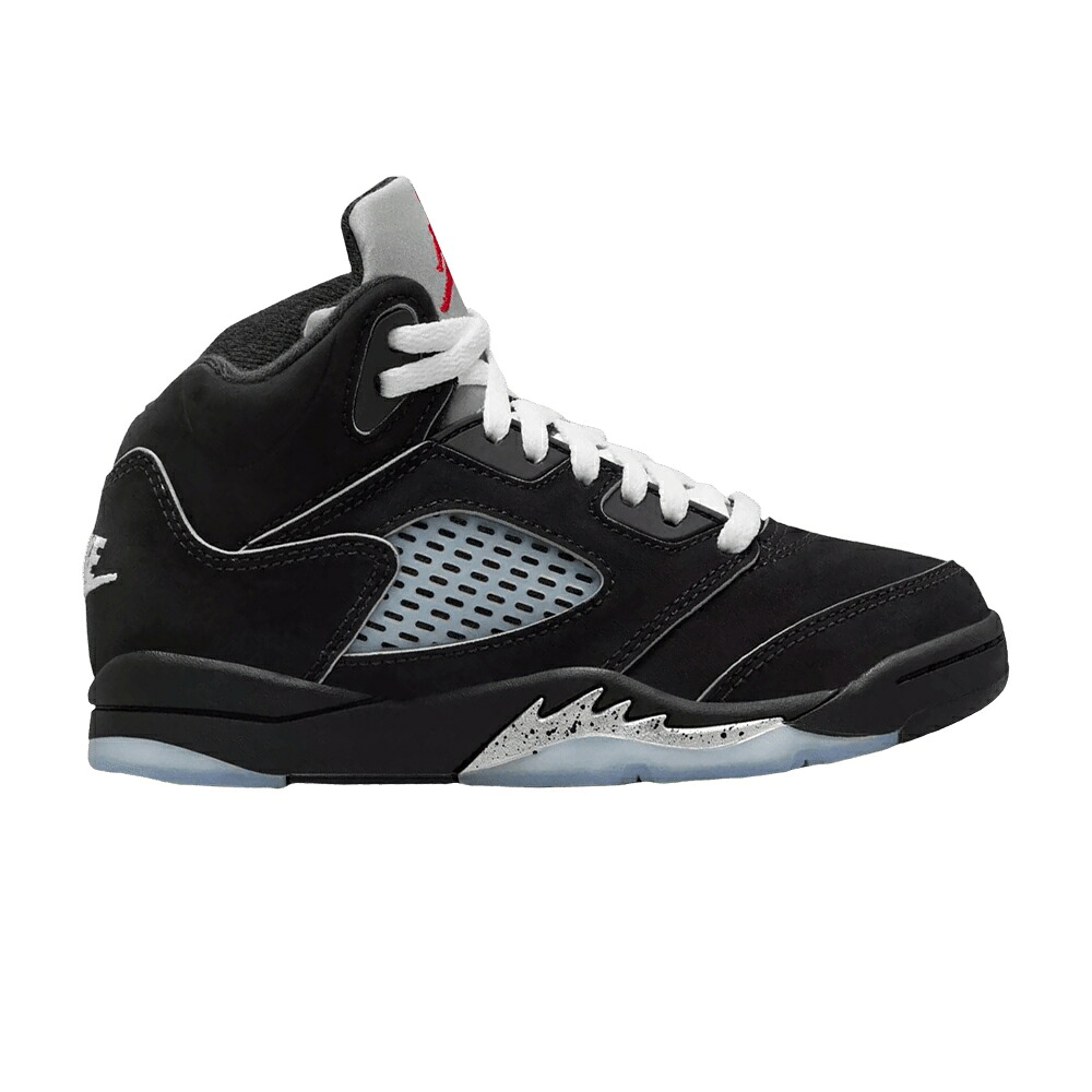 ナイキ 黒色 ブラック 白色 ホワイト 銀色 シルバー ファイア エアジョーダン 'BLACK REIMAGINED' ジュニア キッズ AIR JORDAN AIR JORDAN 5 RETRO OG PS METALLIC / BLACK WHITE METALLIC SILVER FIRE ベビー マタニ|スニケス