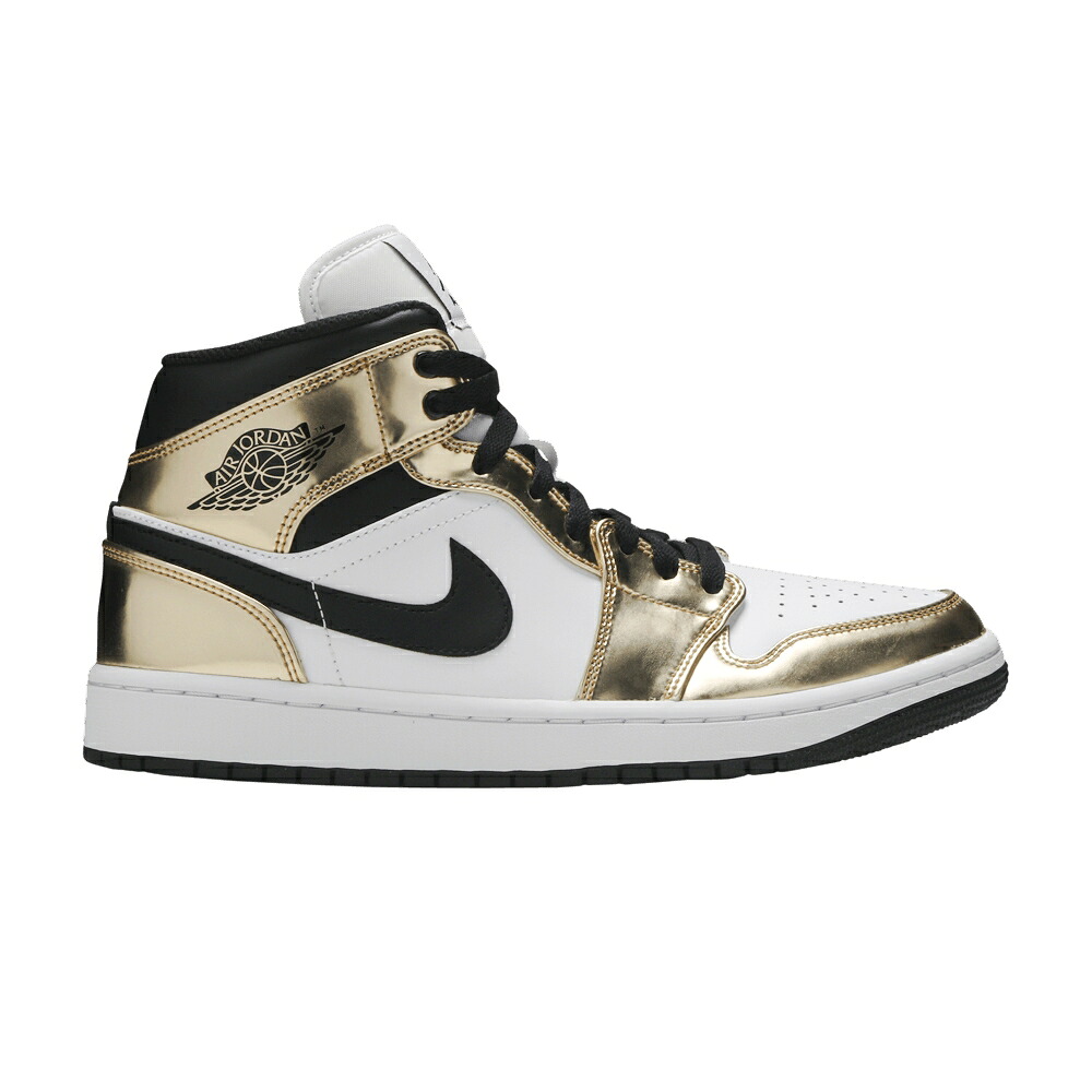 ナイキ ミッド ゴールド 黒いこと 黒いこと 白いこと 白いこと エアジョーダン \u0027METALLIC GOLD\u0027 スニーカー メンズ AIR JORDAN AIR JORDAN 1 MID SE / METALLIC GOLD BLACK WHITE BLACK スニーカー-靴
