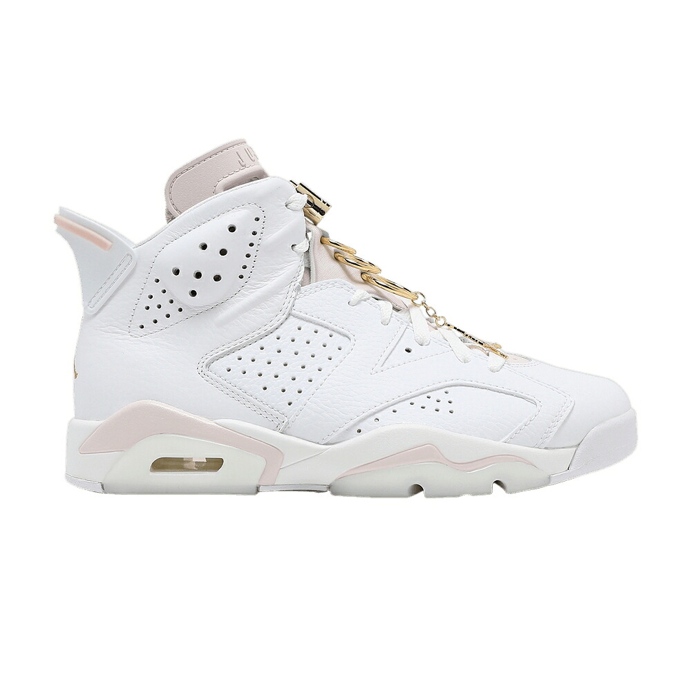 ナイキ 白いこと 白いこと ゴールド エアジョーダン \u0027GOLD HOOPS\u0027 スニーカー レディース AIR JORDAN WMNS AIR JORDAN 6 RETRO / WHITE SAIL METALLIC GOLD BARELY