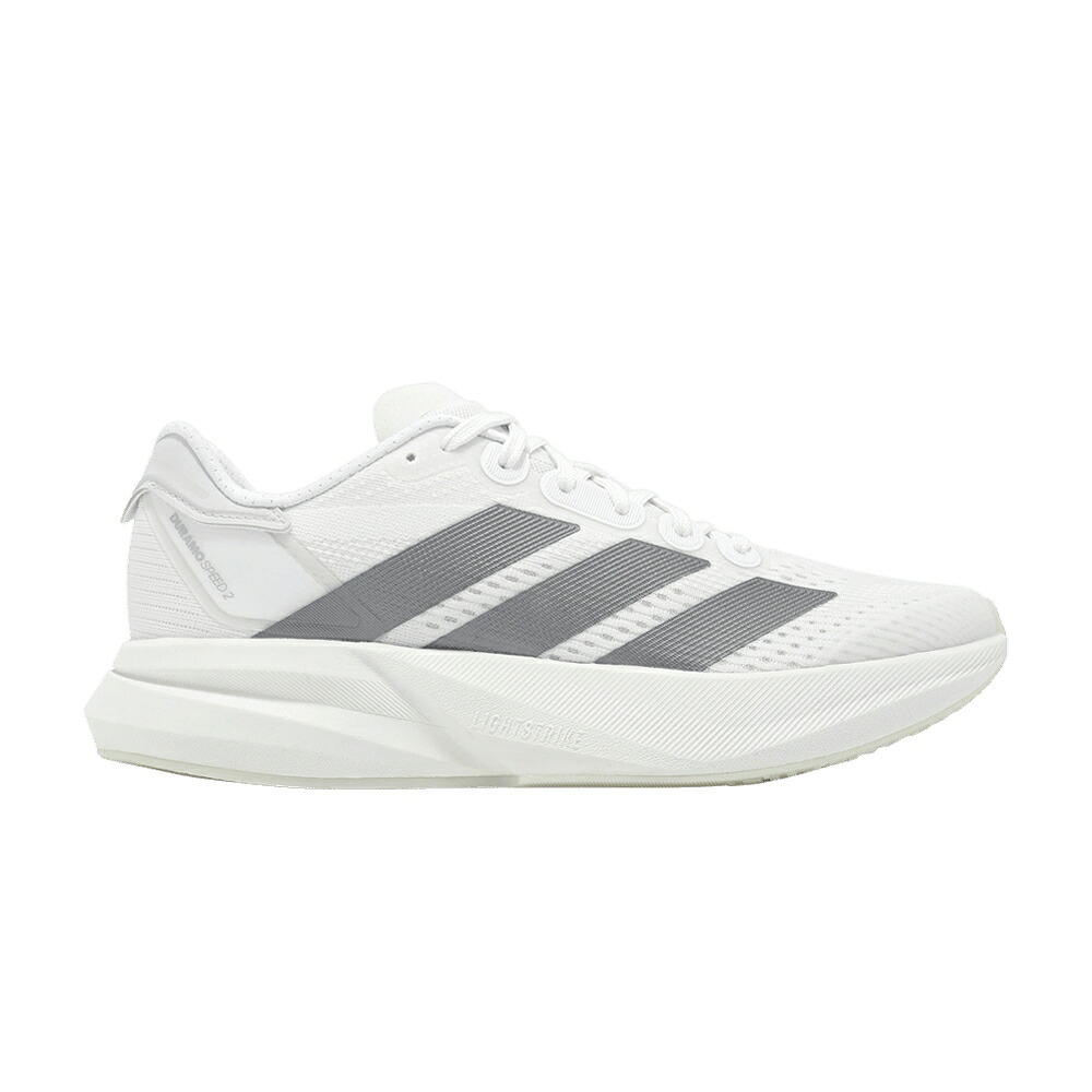 アディダス スピード 白色 ホワイト 'WHITE GREY' スニーカー レディース ADIDAS WMNS DURAMO SPEED 2 / CLOUD WHITE IRON METALLIC DASH