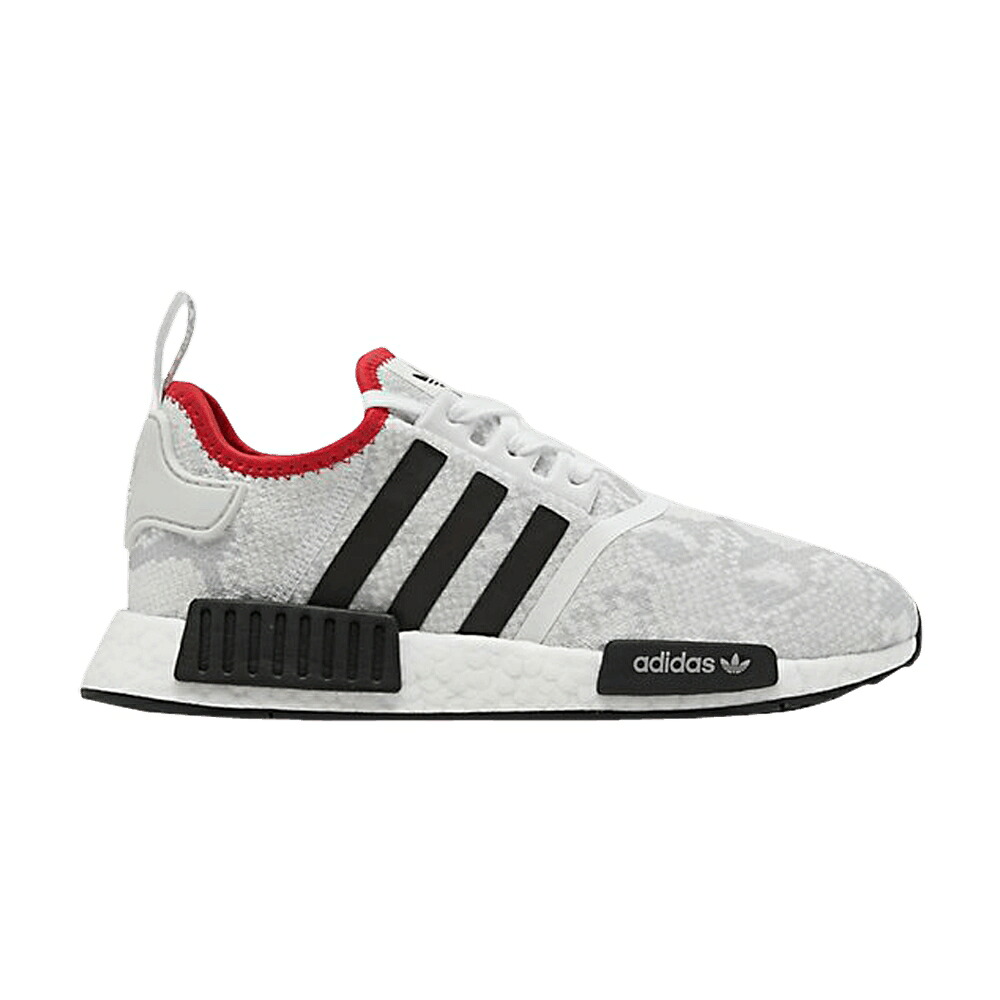 アディダス 黒色 ブラック 白色 ホワイト コア NMD_R1 \'WHITE SCARLET\' スニーカー メンズ ADIDAS STLT BLACK / FOOTWEAR WHITE CORE BLACK