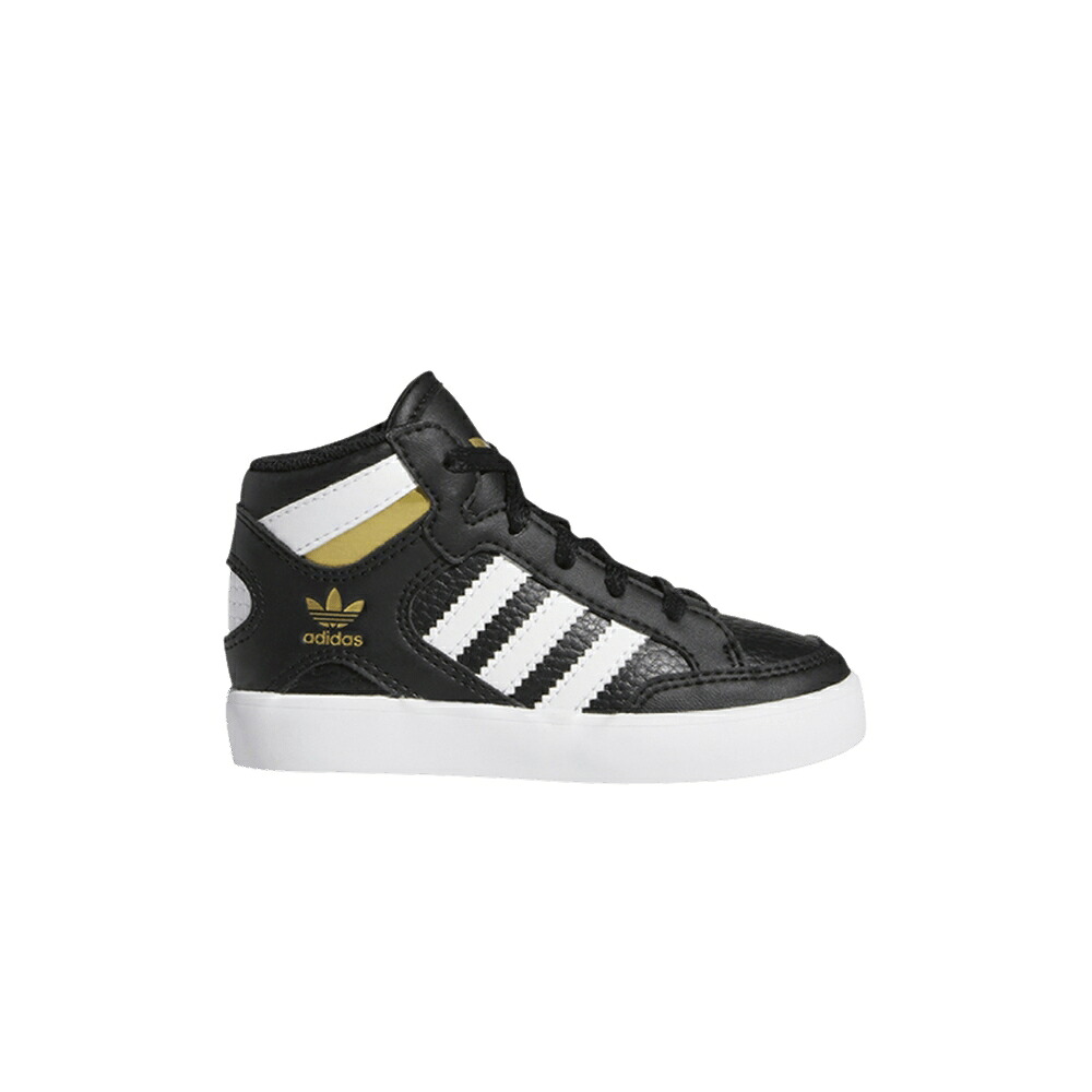 アディダス コート ハイ ゴールド コア 黒色 ブラック 白色 ホワイト 'BLACK METALLIC' スニーカー メンズ ADIDAS HARD COURT HIGH INFANT GOLD / CORE BLACK FOOTWEAR WHITE GOLD