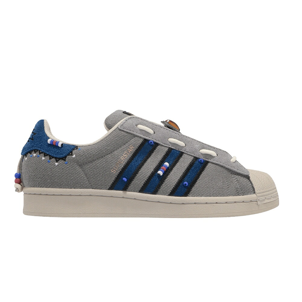 アディダス ストリート スーパースター 灰色 グレー レジェンド \'NAVAJO CULTURE\' スニーカー メンズ ADIDAS STREET FOLK X SUPERSTAR LACELESS / GREY THREE LEGEND MARINE BLISS