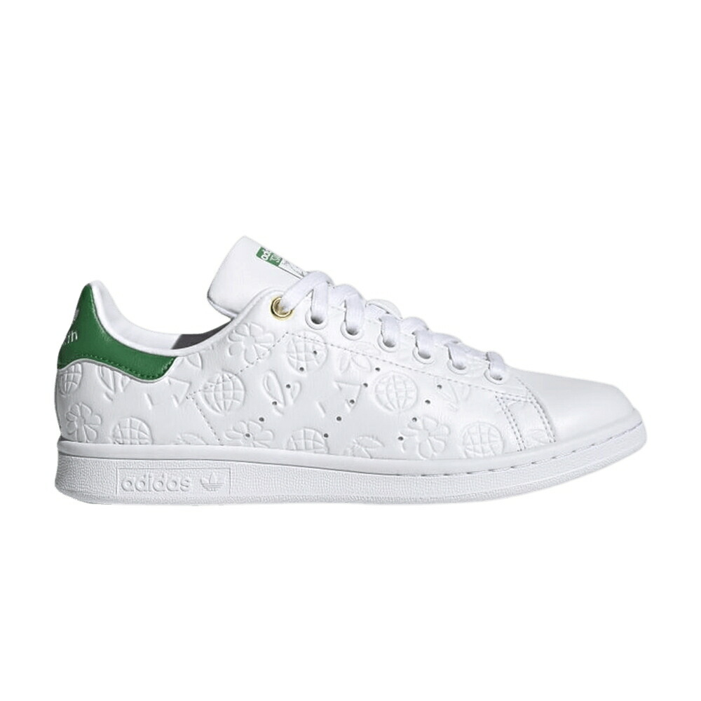 アディダス 白色 ホワイト 緑 グリーン スタンスミス 'EMBOSSED GREEN' スニーカー レディース ADIDAS WMNS STAN SMITH GRAPHICS - WHITE / CLOUD WHITE GREEN CHALK WHITE
