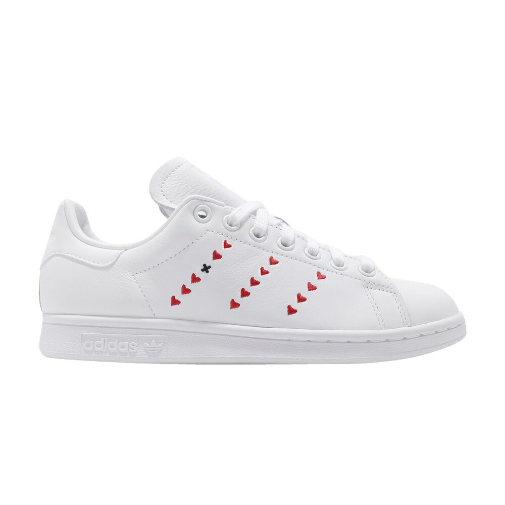 アディダス 白色 ホワイト コア 黒色 ブラック スタンスミス 'HEART VALENTINE'S DAY' スニーカー メンズ ADIDAS STAN SMITH / FOOTWEAR WHITE CORE BLACK SCARLE