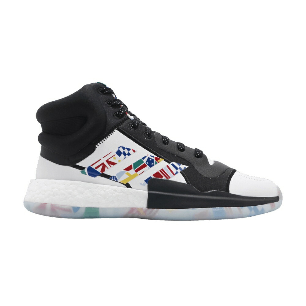 アディダス ブースト アラウンド 白色 ホワイト コア 黒色 ブラック グローブ BALL WORLD スニーカー メンズ ADIDAS MARQUEE BOOST FIBA AROUND THE / FOOTWEAR WHITE CORE BLACK GLOBE