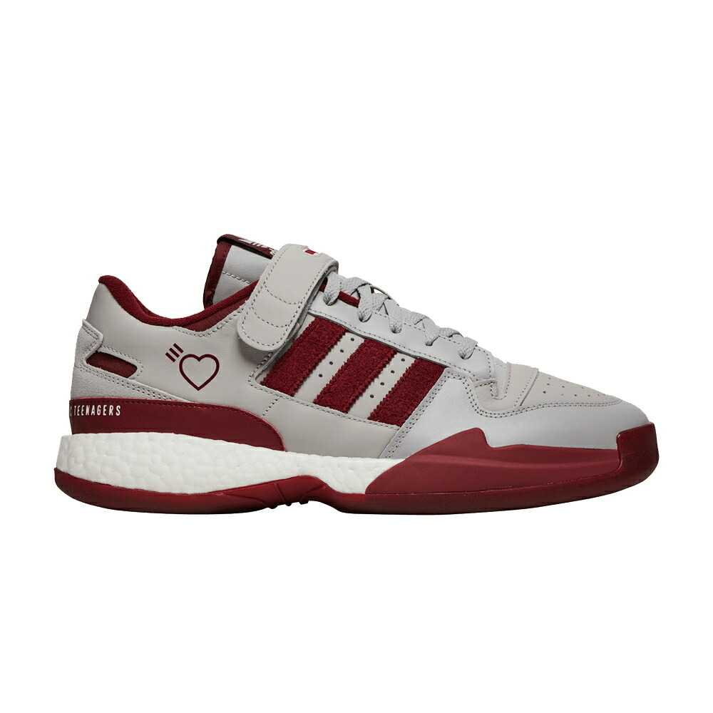 アディダス 討論会 薄墨色 薄墨色 ぶどう酒色 バーガンディー \u0027GREY BURGUNDY\u0027 スニーカー メンズ ADIDAS HUMAN MADE X FORUM LOW / GREY TWO COLLEGIATE BURGUNDY