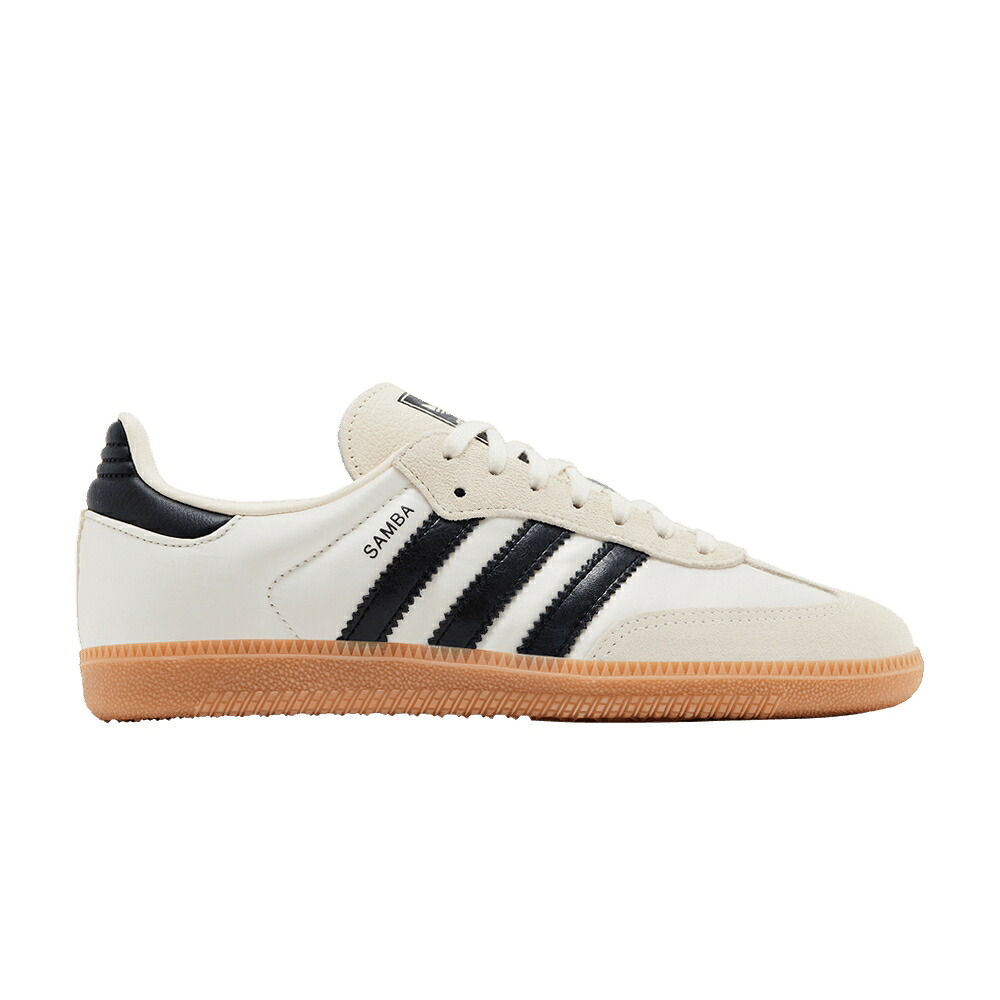 アディダス サンバ 黒色 ブラック クリーム 白色 ホワイト コア 'CREAM SATIN' スニーカー メンズ ADIDAS SAMBA OG J BLACK / CREAM WHITE CORE BLACK GUM|スニケス