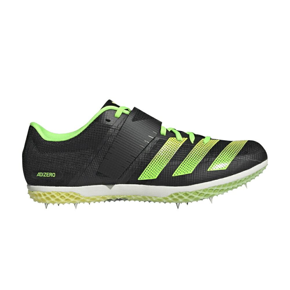 アディダス アディゼロ ハイ コア 黒色 ブラック 黄色 イエロー BLACK GREEN スニーカー メンズ ADIDAS ADIZERO HIGH JUMP SOLAR / CORE BLACK BEAM YELLOW SOLAR