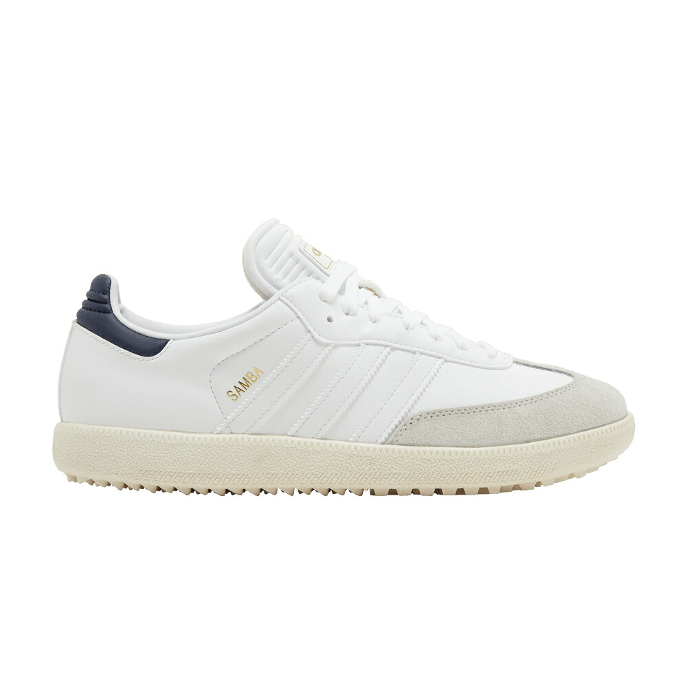 アディダス サンバ ゴルフ 白いこと 白いこと 紺色 米国海軍 \u0027WHITE NAVY\u0027 スニーカー メンズ ADIDAS SAMBA SPIKELESS GOLF COLLEGIATE / CLOUD WHITE COLLEGIATE NAVY OFF