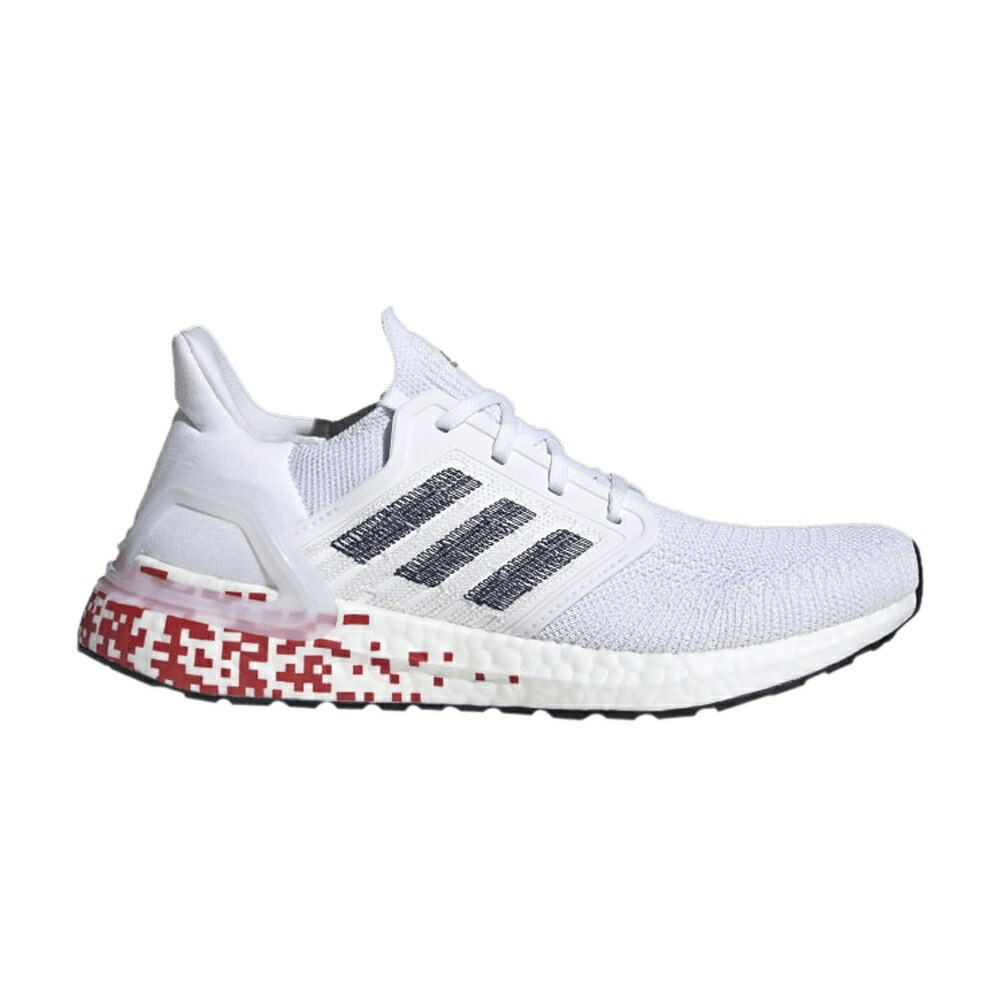 アディダス 白色 ホワイト 紺色 ネイビー DIGITAL SCARLET スニーカー レディース ADIDAS WMNS ULTRABOOST 20 PIXEL - WHITE / CLOUD WHITE COLLEGIATE NAVY