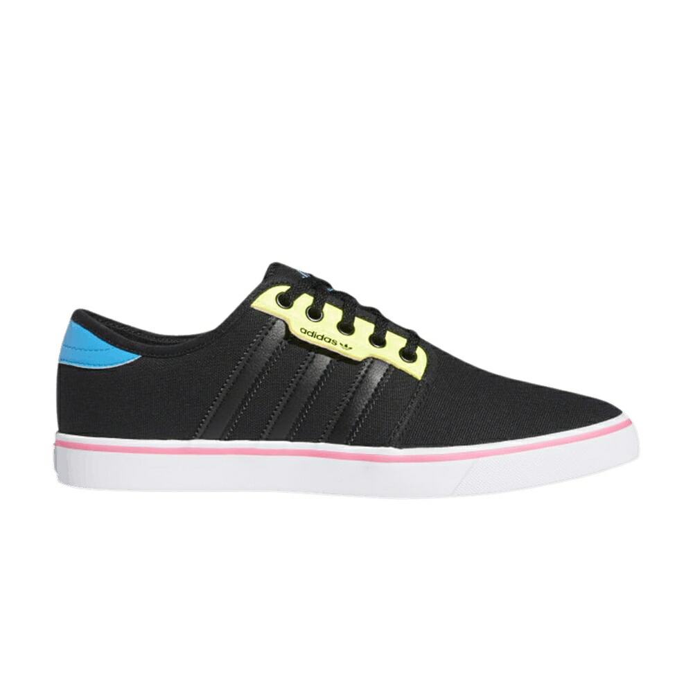 アディダス 黒色 ブラック コア アクア 'CORE AQUA' スニーカー メンズ ADIDAS SEELEY BLACK / CORE BLACK BOLD AQUA SOLAR