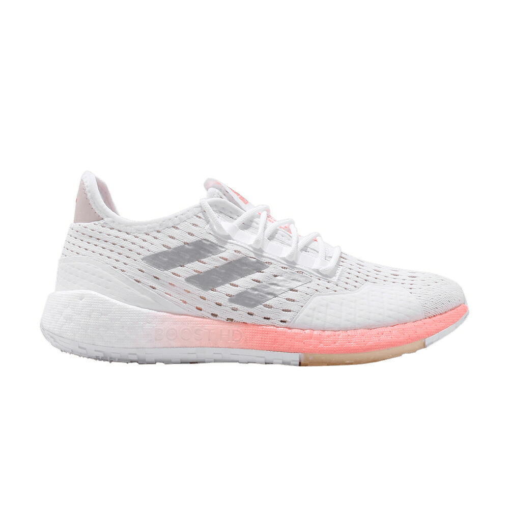 アディダス 白色 ホワイト 銀色 シルバー SUMMER.RDY 'WHITE RED' スニーカー レディース ADIDAS WMNS PULSEBOOST HD LIGHT FLASH / CLOUD WHITE MATTE SILVER LIGHT