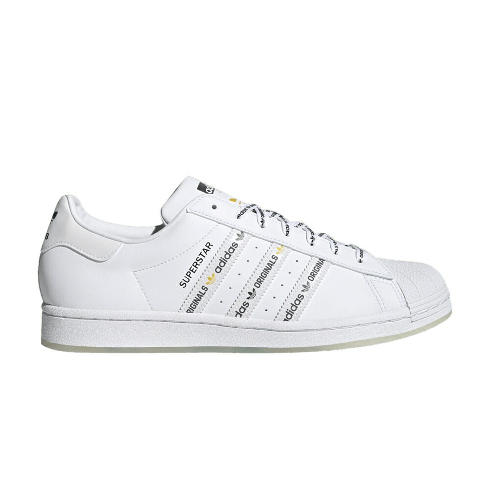 アディダス スーパースター 白色 ホワイト LOGO GREEN スニーカー メンズ ADIDAS SUPERSTAR STRIPES - WHITE BRIGHT / FOOTWEAR WHITE FOOTWEAR WHITE