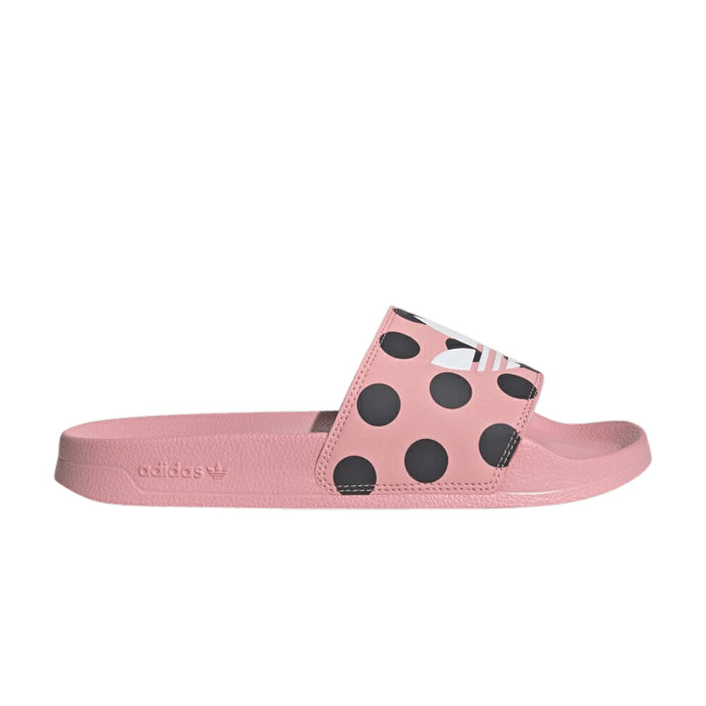 アディダス アディレッタ ライト ロゴ ピンク 白色 ホワイト カーボン 'TREFOIL PINK' スニーカー レディース ADIDAS WMNS ADILETTE LITE SLIDES LOGO - POLKA DOT / GLORY PINK CLOUD WHITE CARBON