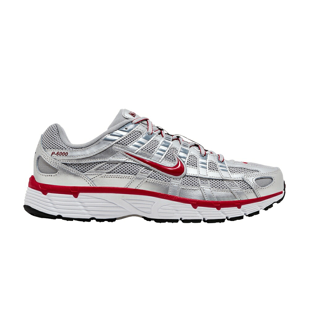 ナイキ しろがね色 しろがね色 冷やりとした \u0027METALLIC RED\u0027 スニーカー メンズ NIKE P-6000 SILVER GYM / METALLIC SILVER FLAT SILVER COOL