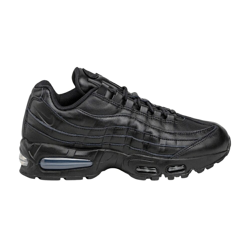 ナイキ マックス 砂上の楼閣 黒いこと 黒いこと エア湖マックス \u0027BIG LEATHER\u0027 スニーカー メンズ NIKE AIR MAX 95 BUBBLE - BLACK / BLACK BLACK BLACK スニーカー-メンズ靴