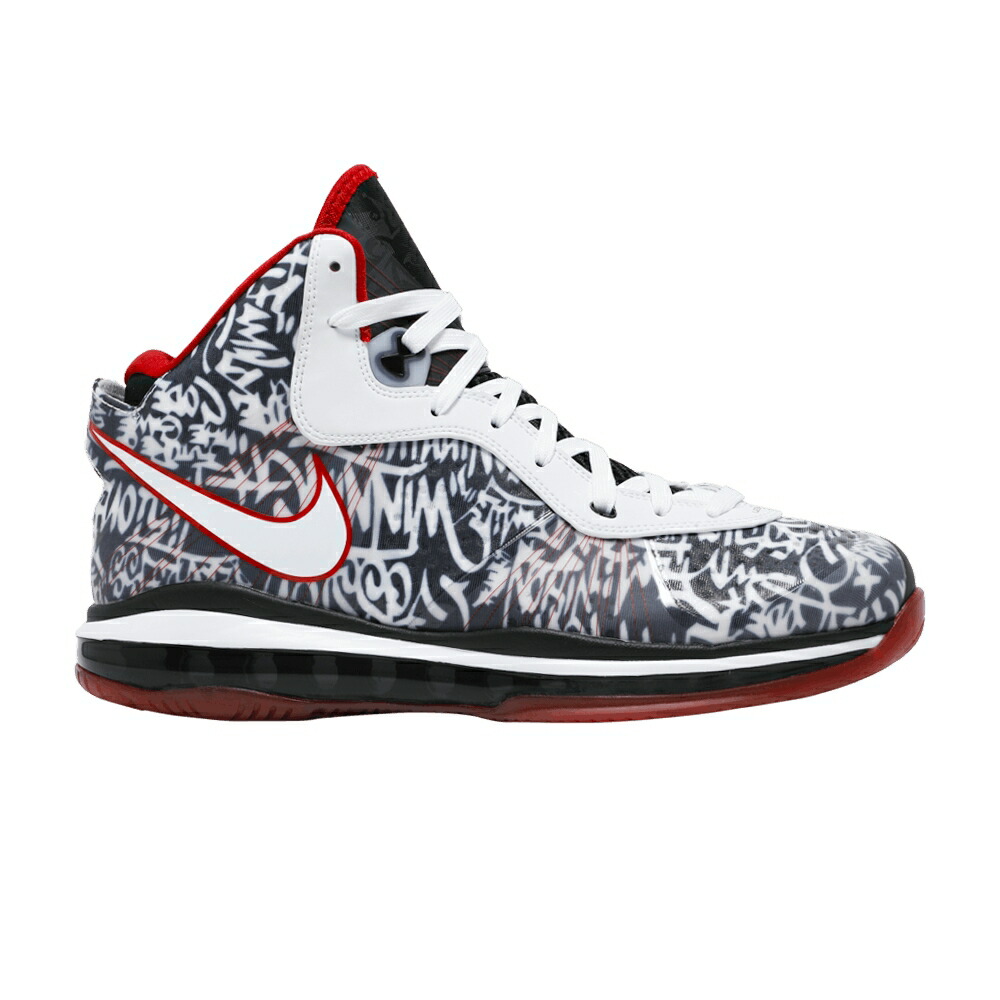 ナイキ レブロン 黒色 ブラック 赤 レッド 白色 ホワイト GRAFFITI スニーカー メンズ NIKE LEBRON 8 / BLACK SPORT RED WHITE