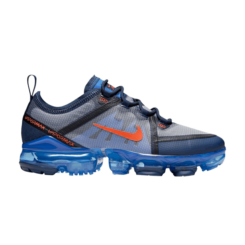 ナイキ 紺色 ネイビー 青色 ブルー エアヴェイパーマックス 'NAVY CLAY' ジュニア キッズ NIKE AIR VAPORMAX 2019 GS COSMIC / MIDNIGHT NAVY RACER BLUE COSMIC ベビー マタニティ スニーカー｜スニケス
