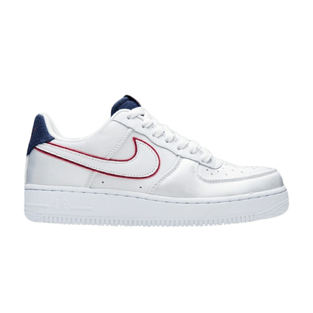 ナイキ 白いこと 白いこと 青み 青色 空軍 \u002707 \u0027NSW\u0027 スニーカー レディース NIKE WMNS AIR FORCE 1 SE / WHITE BLACKENED BLUE WHITE